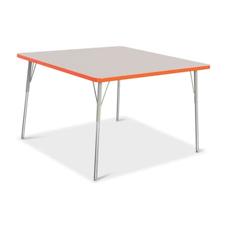 Jonti-Craft Berries Square Activity Table, 48 in. x 48 in., A-height, Freckled Gray/Orange/Gray 6418JCA114